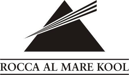 Rocca al Mare Kool logo, mustvalge disain.