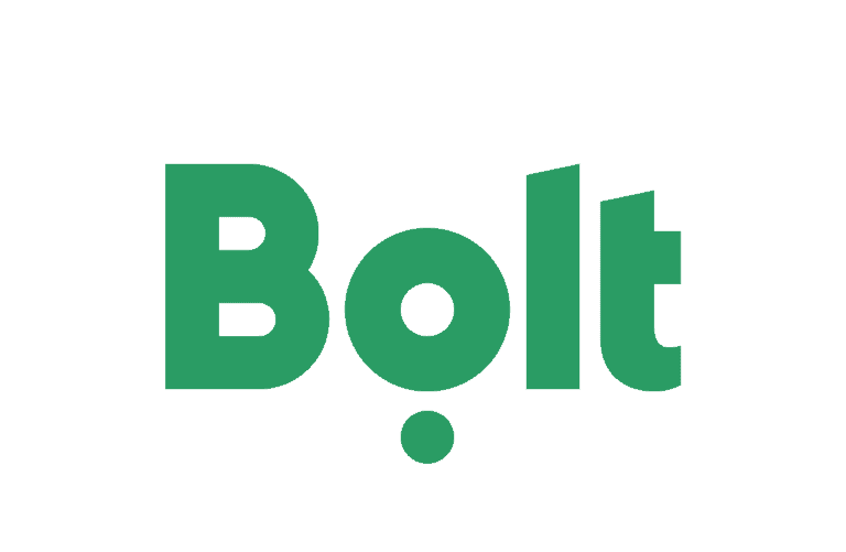 Bolt-logo sininen ja vihreä, selkeä ja moderni muotoilu.